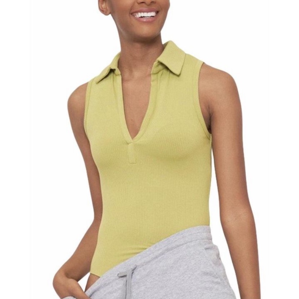 Sage Lime Green Collared Bodysuit - Picture 3 of 4